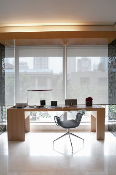 Roller Blind Systems, Customer Fabrics, Room shot "Residence 8", Shanghai, China